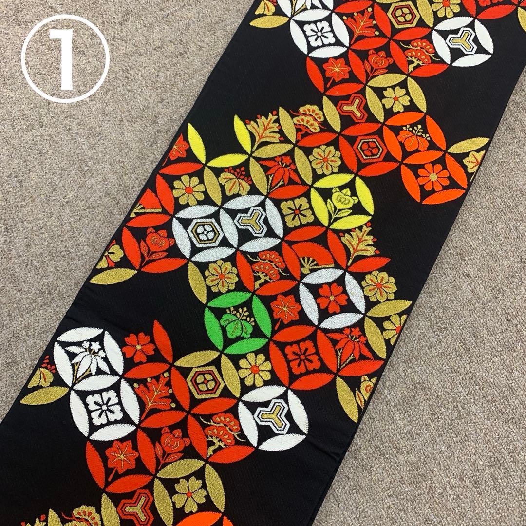 512ag34□七五三 七歳 女児 着物&袋帯 扇 鹿の子 白□状態良好