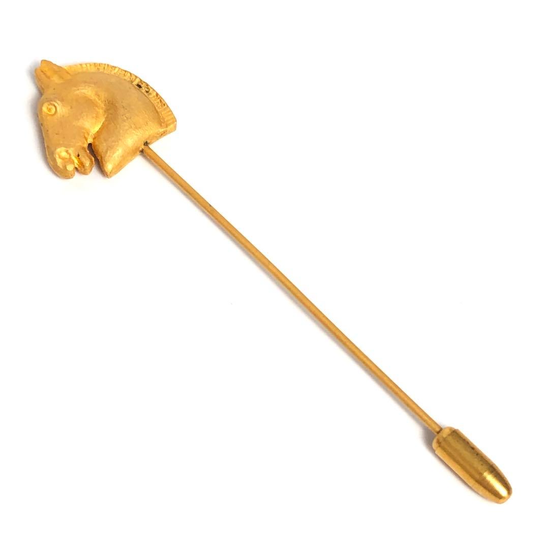 HERMES エルメス ピンブローチ 馬 ホース シュバル ゴールド