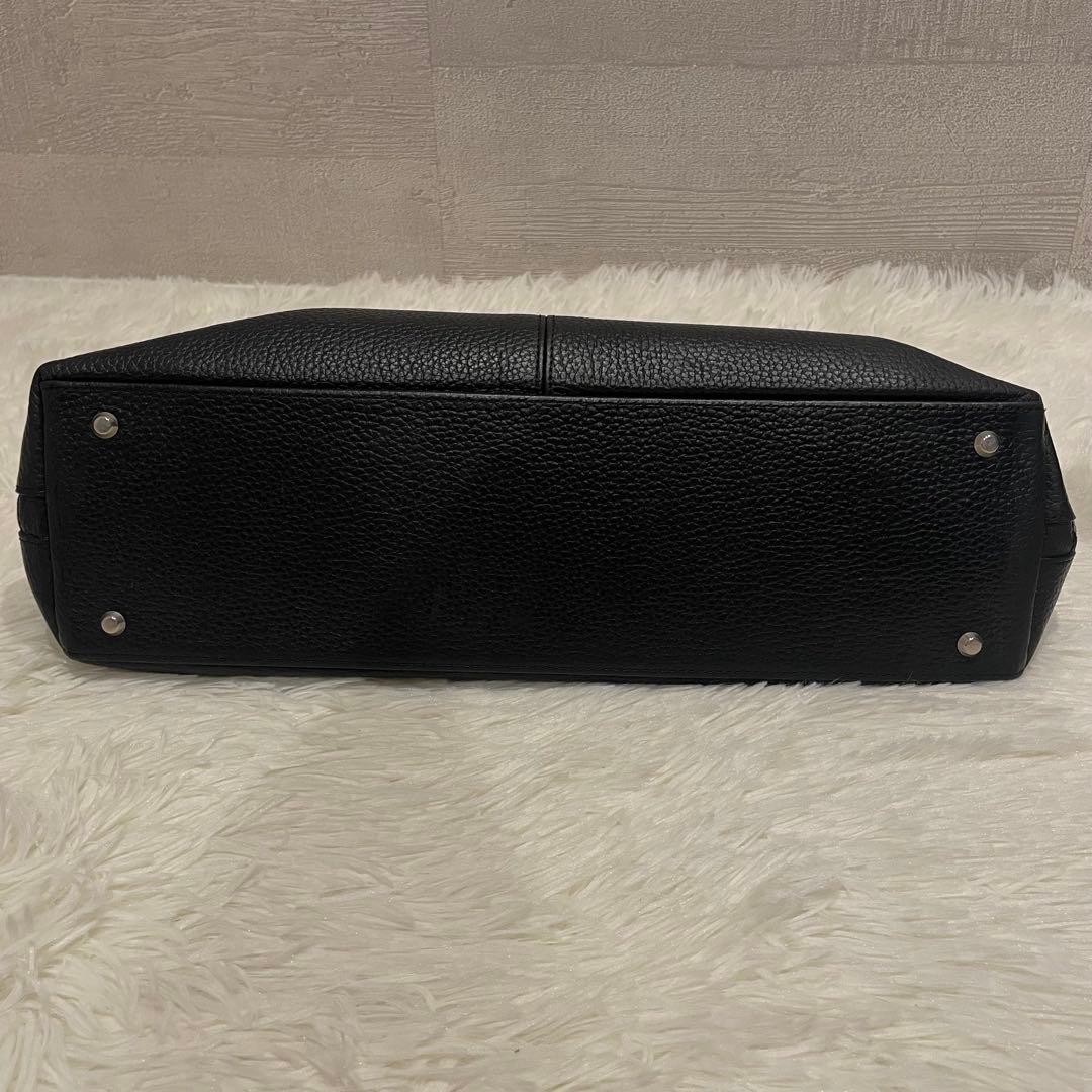 ユナイテッドアローズ ラウンド ビジネスバッグ オールレザー ブラック