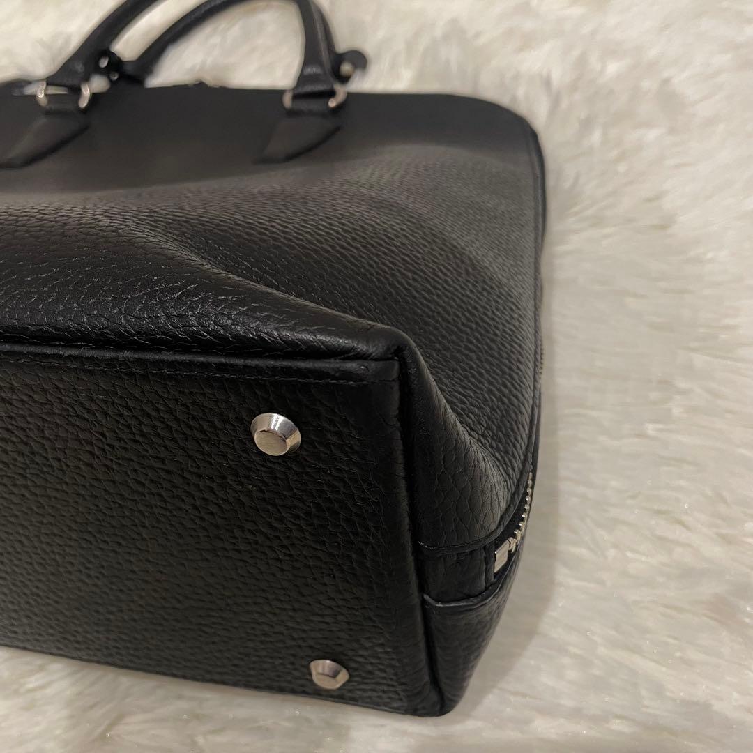 ユナイテッドアローズ ラウンド ビジネスバッグ オールレザー ブラック