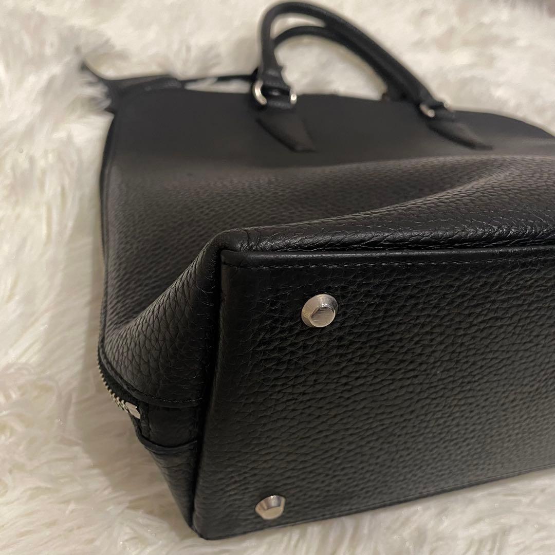 ユナイテッドアローズ ラウンド ビジネスバッグ オールレザー ブラック