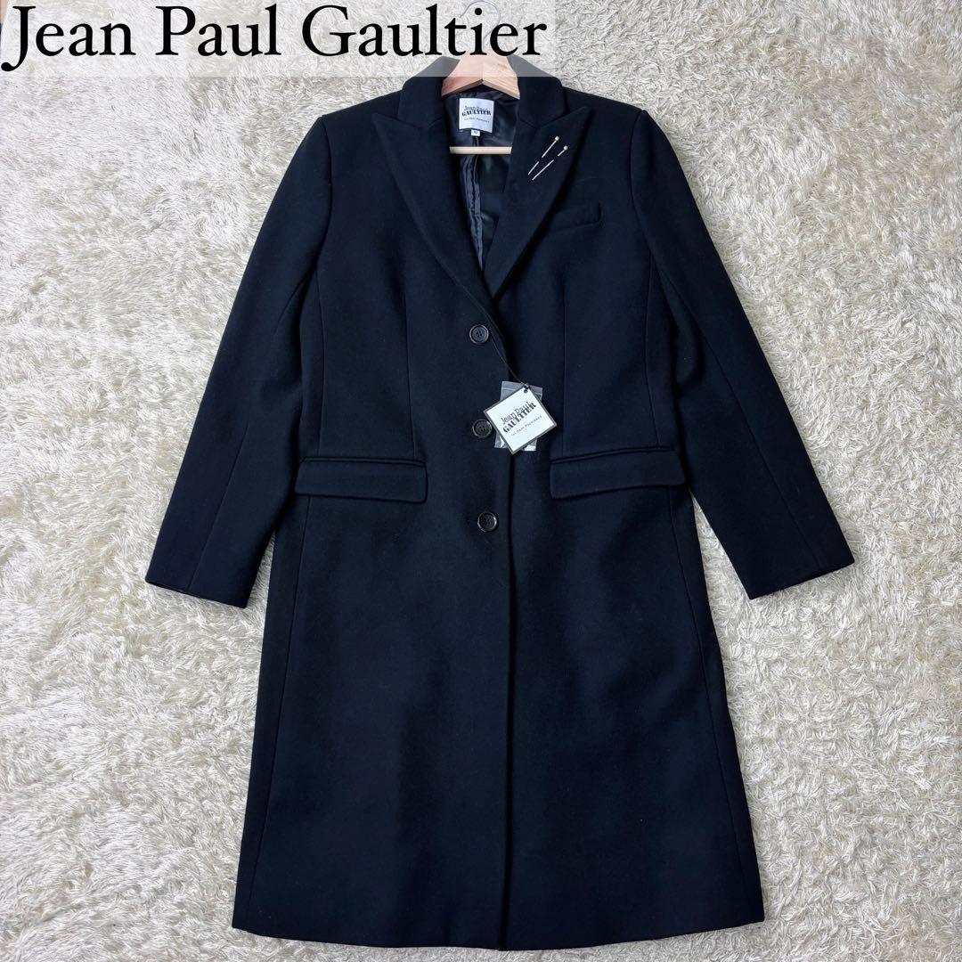 ジャン ポール・ゴルチエ】まち針刺繍チェスターコート ブラック