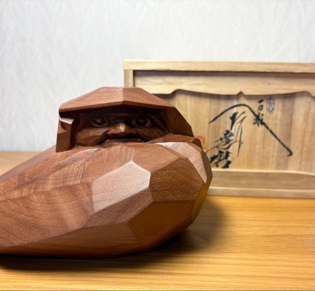讃岐一刀彫 へたり達磨(中) 山中象堂作 共箱付き - メルカリ