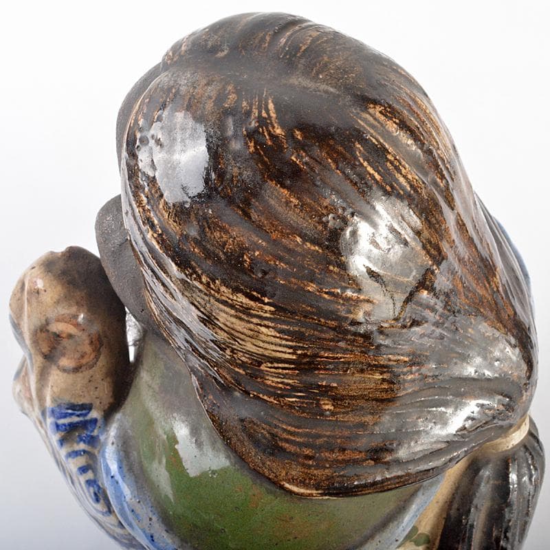 青木木米 色絵 お多福 人物像 置物 G R5224