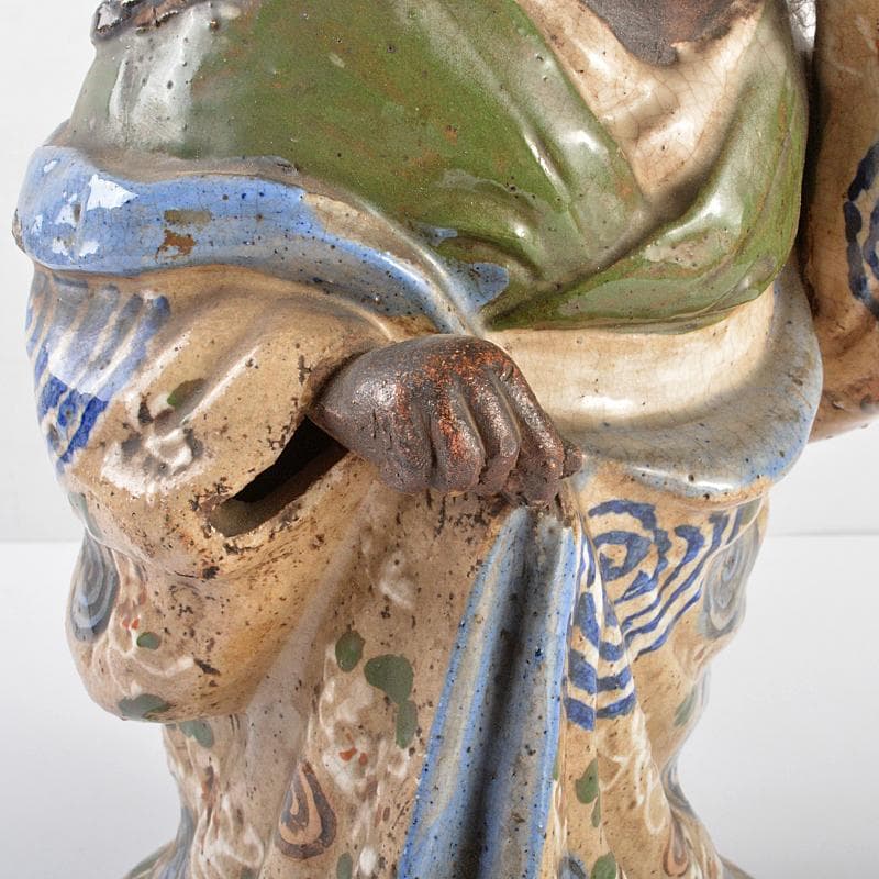 青木木米 　色絵　お多福　人物像　置物　G　R5224