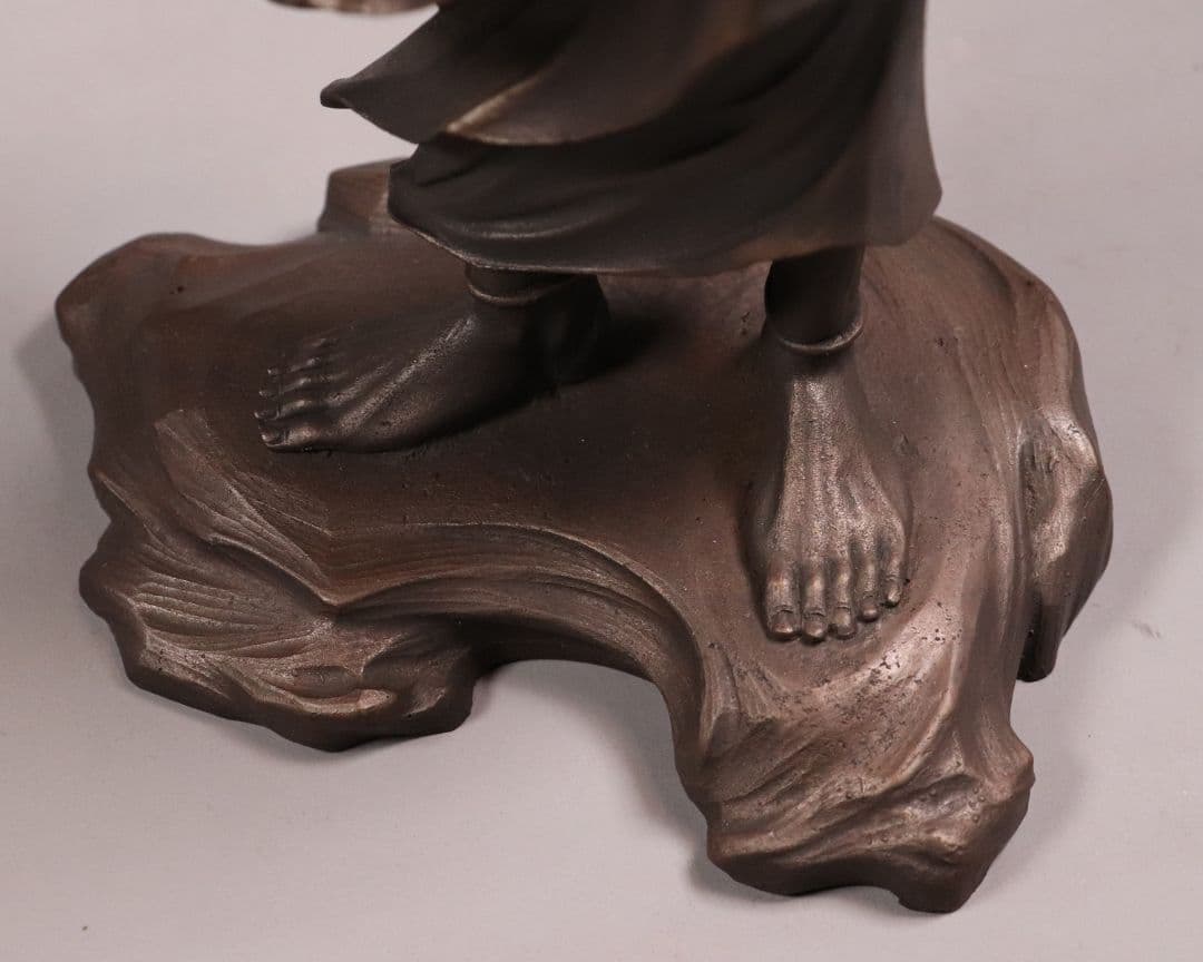 鋳銅製 高村光雲 原型 達磨大師 立像 共箱 置物 銅像 仏像【MA209】