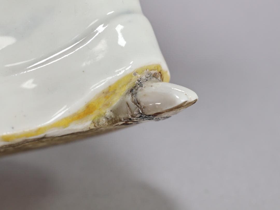 珍品　陶製　人形　「 大石由雄妓遊 」　在銘　置物　大石内蔵助　BK154