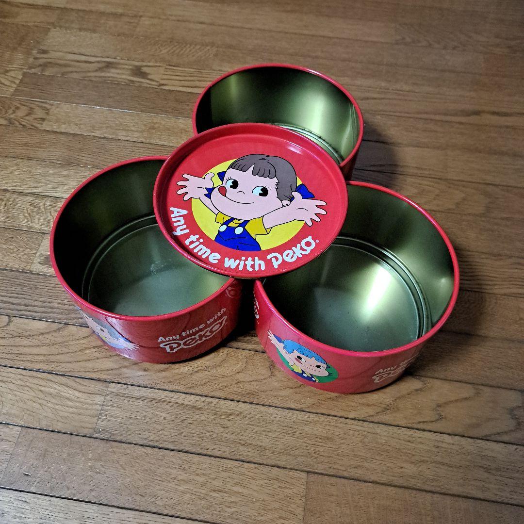 不二家ペコちゃん　昭和　非売品　激レア　三段収納缶