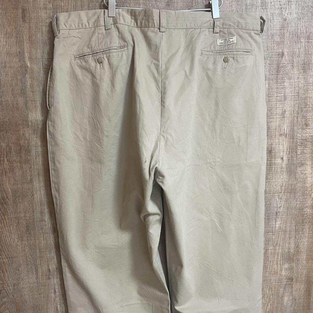 90s ラルフローレン ポロチノ アンドリュー ベージュ 42/30 ツータック