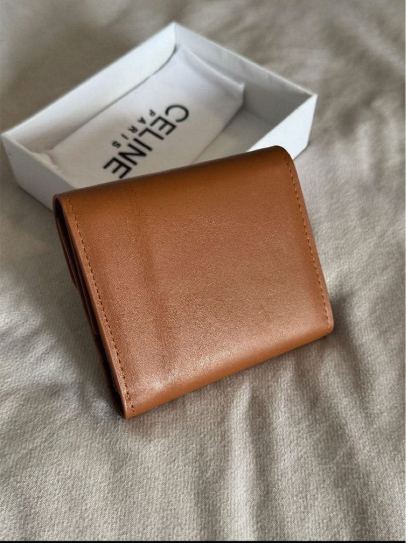 CELINE セリーヌ トリオンフ レザー 三つ折り 財布 ブラウン