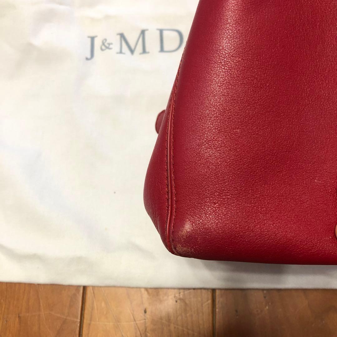 J&M DAVIDSON レッド レザー ショルダーバッグ