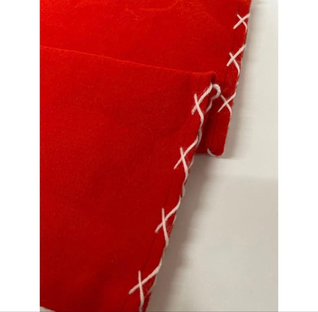 コムデギャルソンガール　ポリエステルスカート　赤　ステッチ刺繍