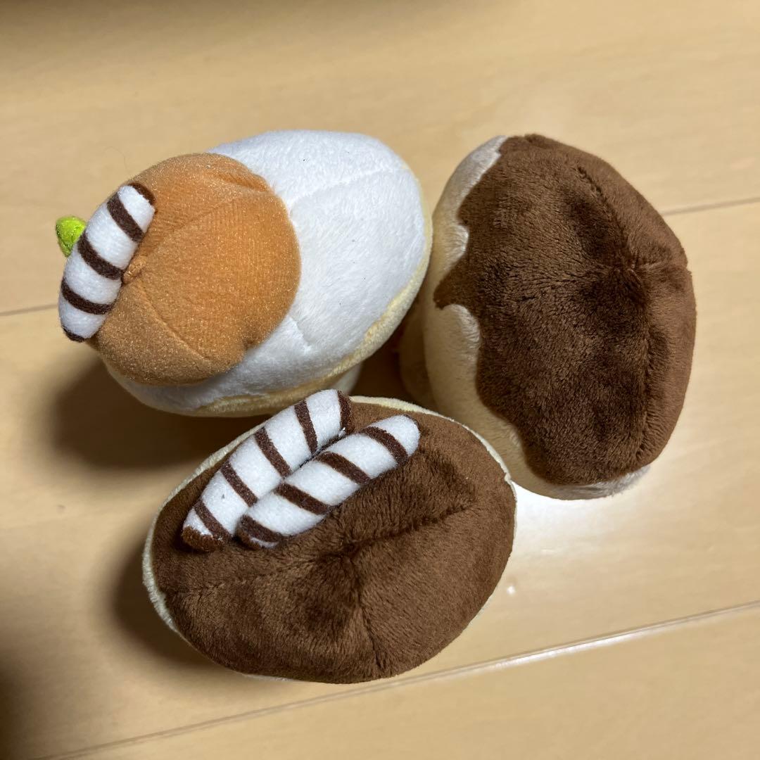 激レアこげぱん　くったりぬいぐるみ　ホワイトショコラパン　ショコラパン　コーヒー