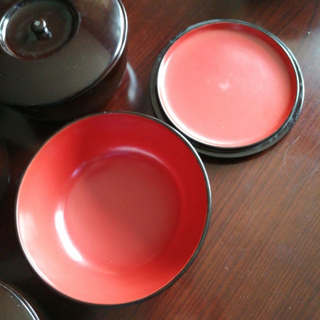 木製漆器　蓋付食籠　10客　16.8cm　大正期