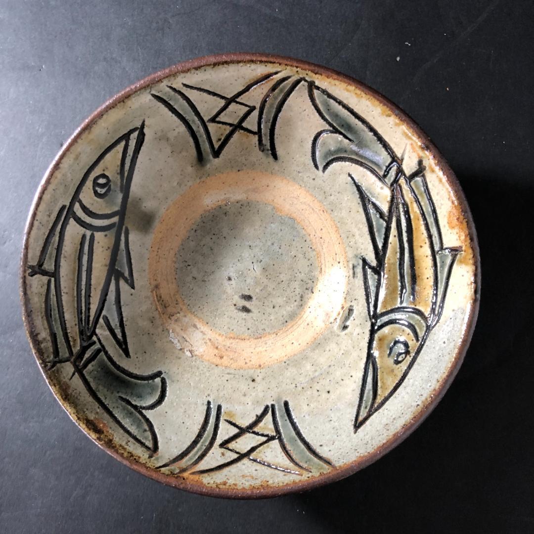 v*r様 壷屋焼　金城次郎　４寸皿　小皿　やむちん　人間国宝　重ね焼き　沖縄民藝