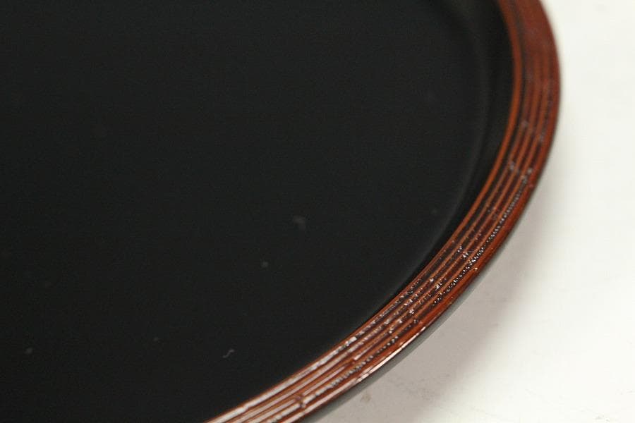 石州好 独楽塗 蕎麦椀 九客 受皿 九客 平安象彦製 共箱(K-A750)