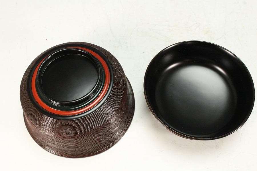 石州好 独楽塗 蕎麦椀 九客 受皿 九客 平安象彦製