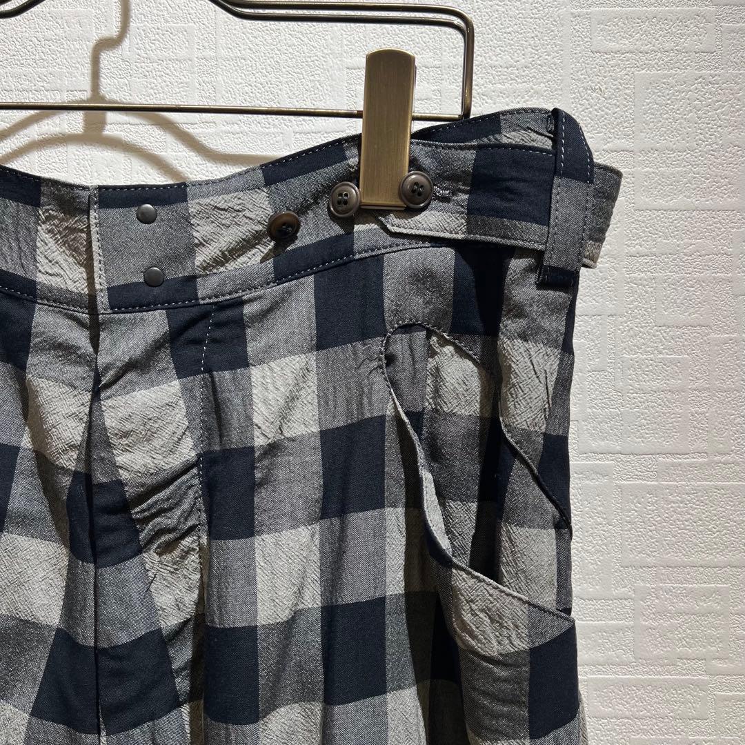 Y's チェック柄 サルエルパンツ ワイドパンツ