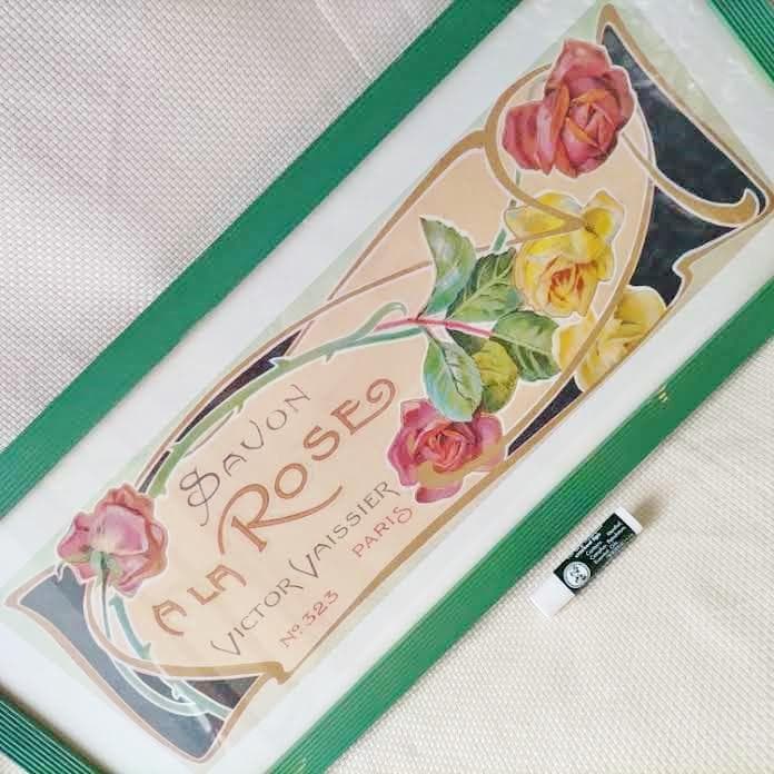 Thomas Cathey アートフレーム パリ サボンパッケージ 額絵 ローズ