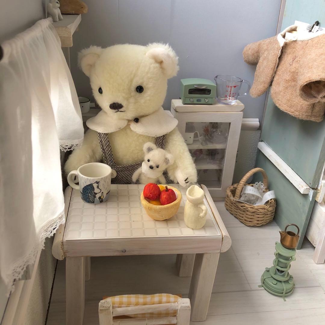 ハンドメイド しろくまくんの冬支度 アルパカ&ウールのぬいぐるみ