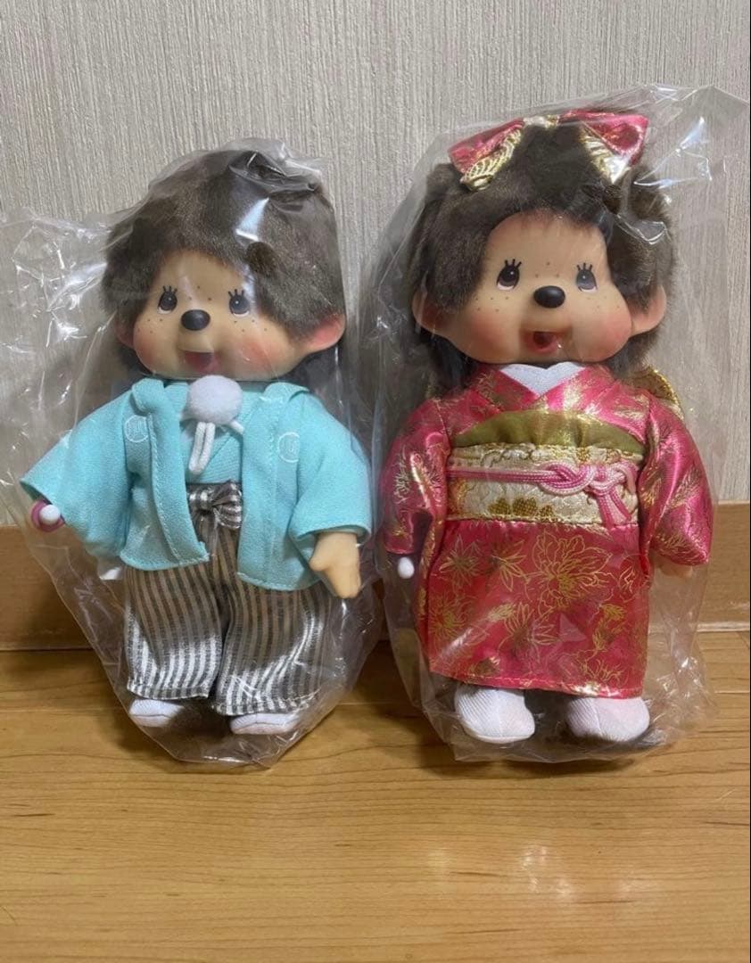 大人気☆モンチッチぬいぐるみS振袖女の子&紋付袴男の子ペア 2体セット