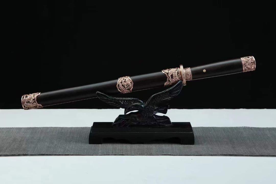 小乾坤刀黒得意木紫銅金 武具　模造刀 居合刀 肋差 短刀