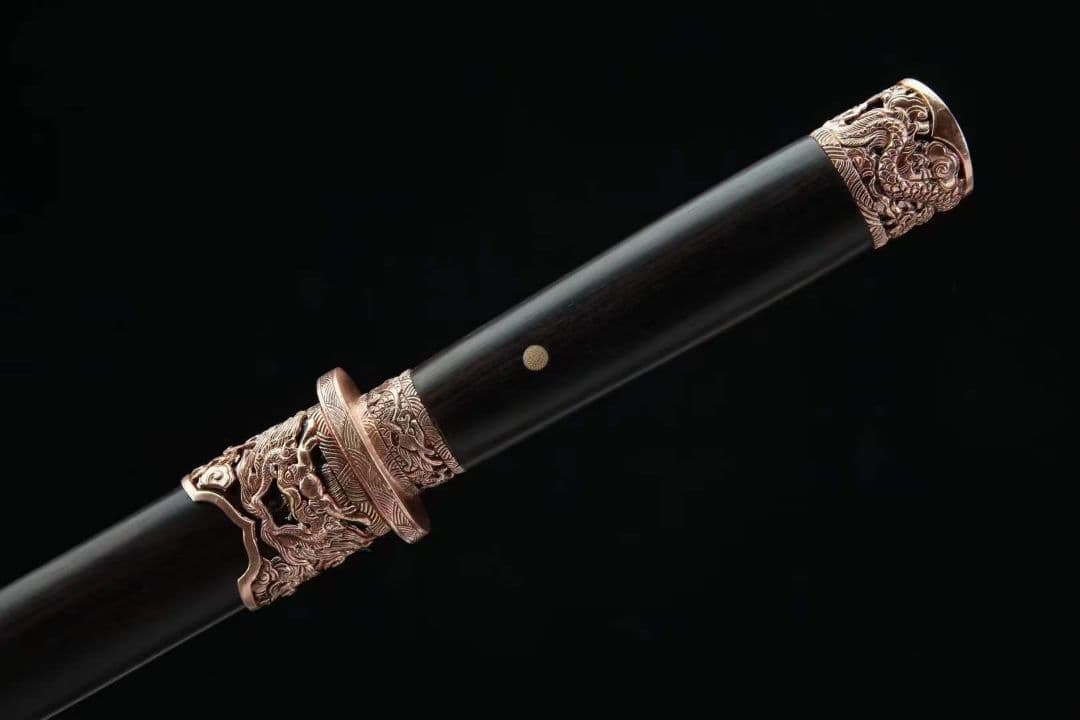 小乾坤刀黒得意木紫銅金 武具　模造刀 居合刀 肋差 短刀