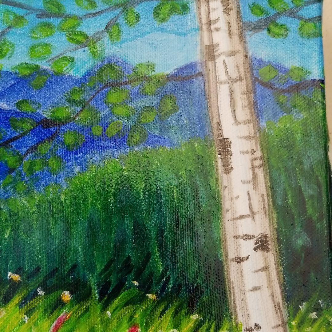 油絵 専用 遠足に来た かわいいマロンちゃん