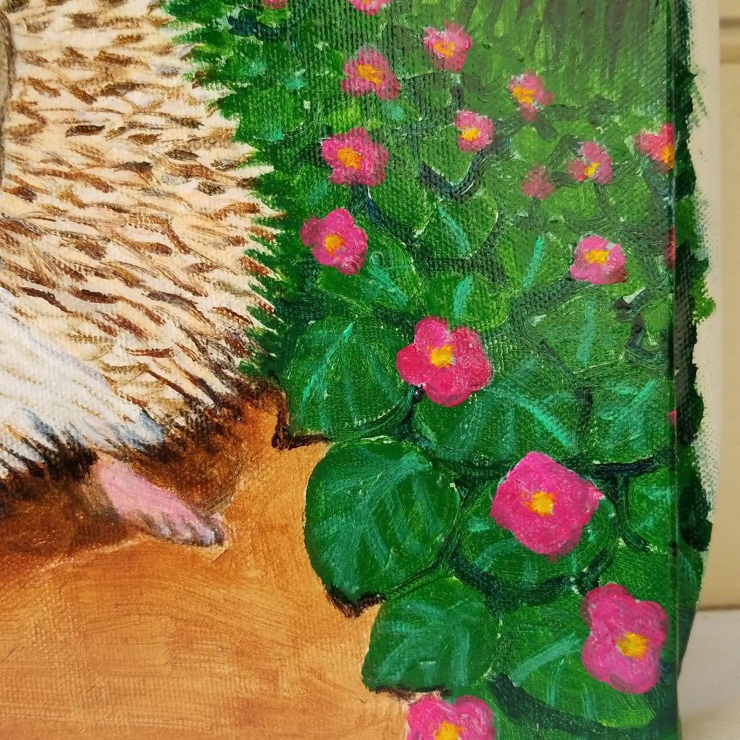 油絵 専用 遠足に来た かわいいマロンちゃん