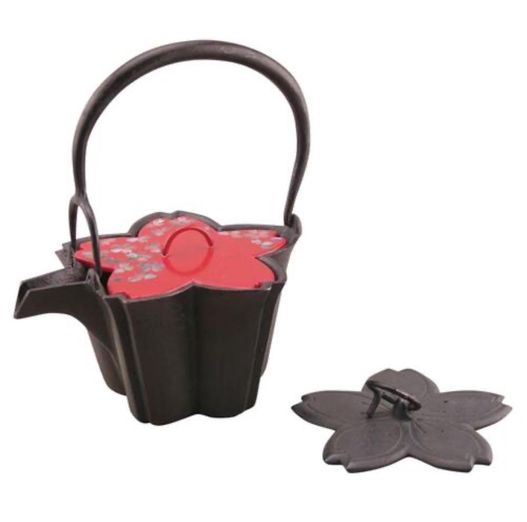 新品自宅保管 鉄 燗鍋 桜 螺鈿蓋付 酒注 宮津商店 喜多庄兵衛