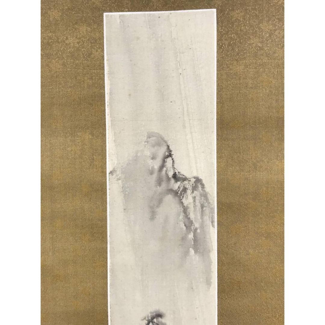 真作/山元春挙/夏の夕立図/馬乗人物図/掛軸/名家伝来/AK-342