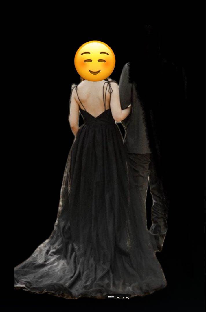 黒ドレス ブラックドレス キャミソールパーティードレス 前撮り　カラードレス