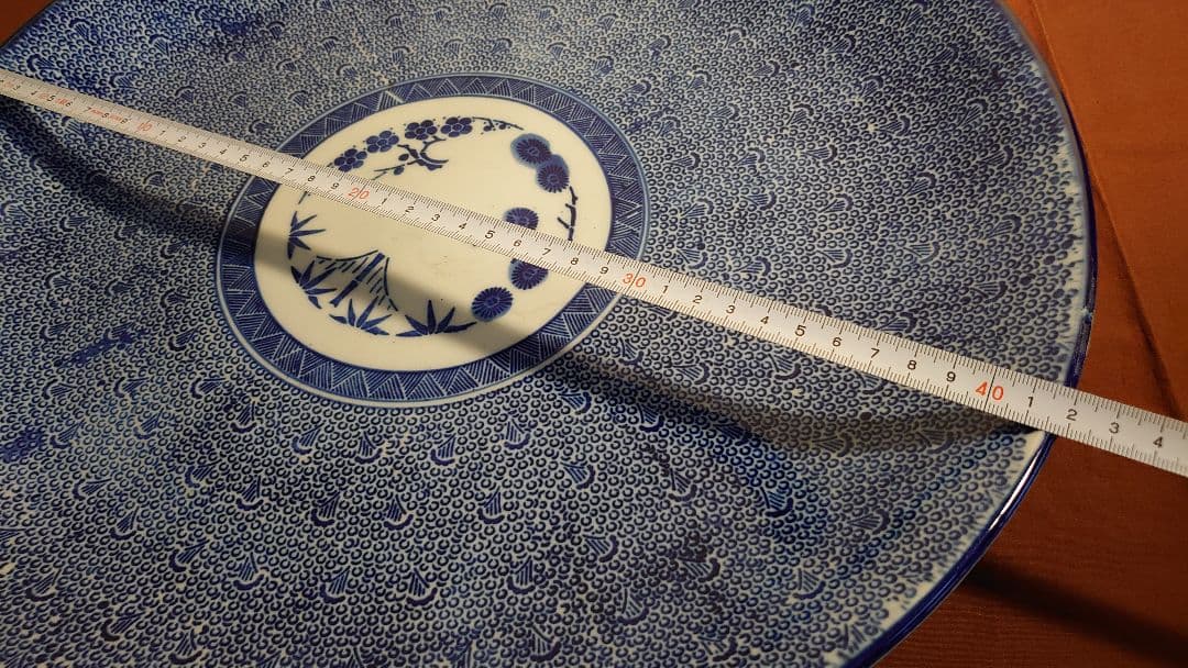 古伊万里 伊万里 大皿 微塵唐草 蛸唐草 尺4寸 鑑賞陶器 蔵出し 1客