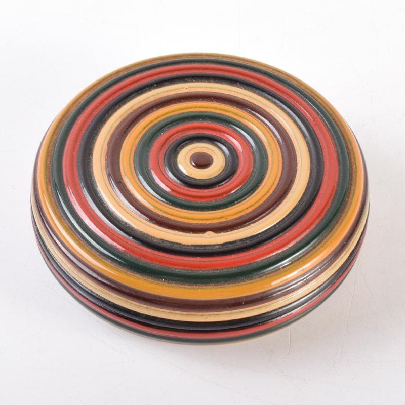 茶道具　日本工芸会正会員　小椋榮一作　独楽香合　共布共箱　V　7026