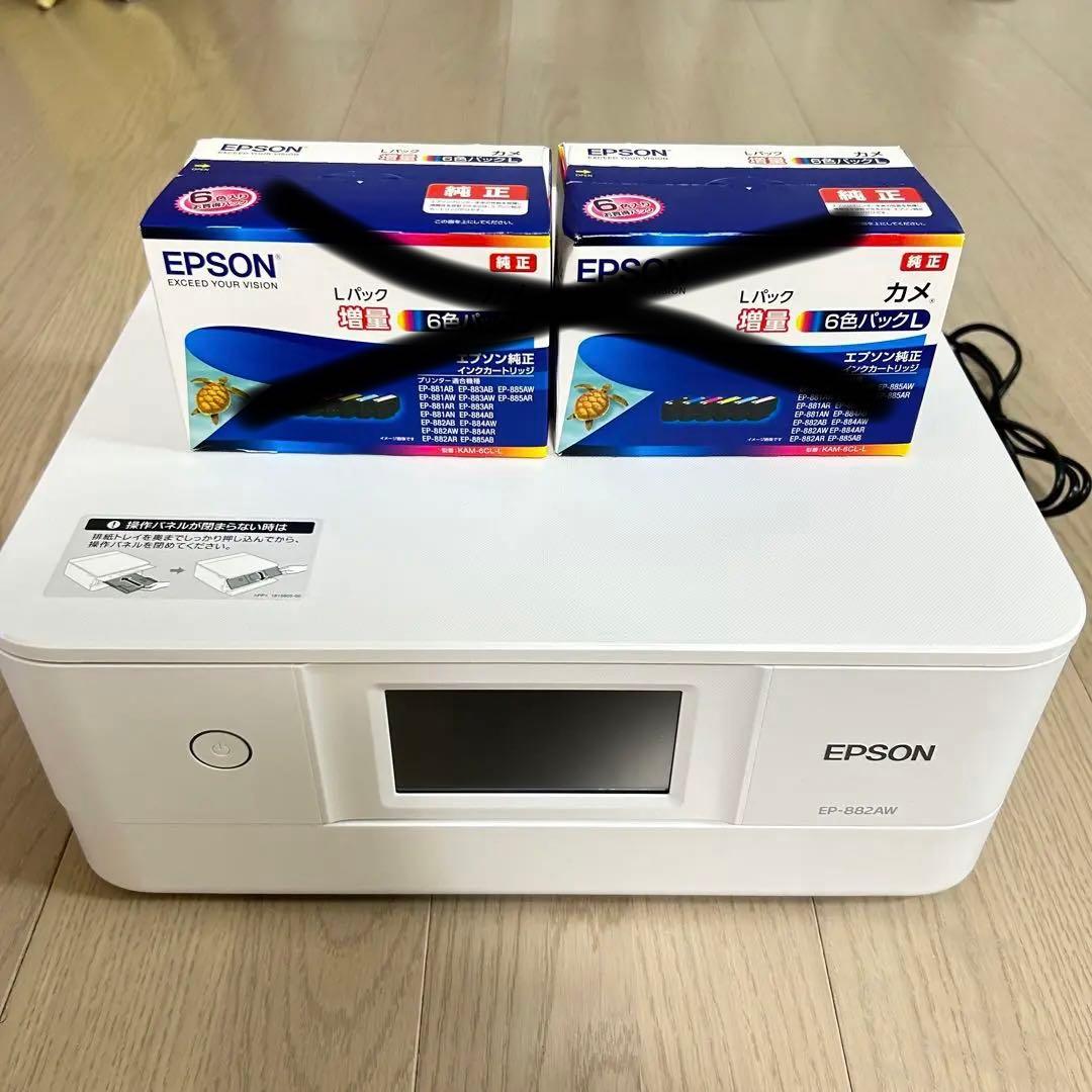 EPSONプリンタ（EP-882AW） エプソンプリンター EP-882AWインク付き 黒