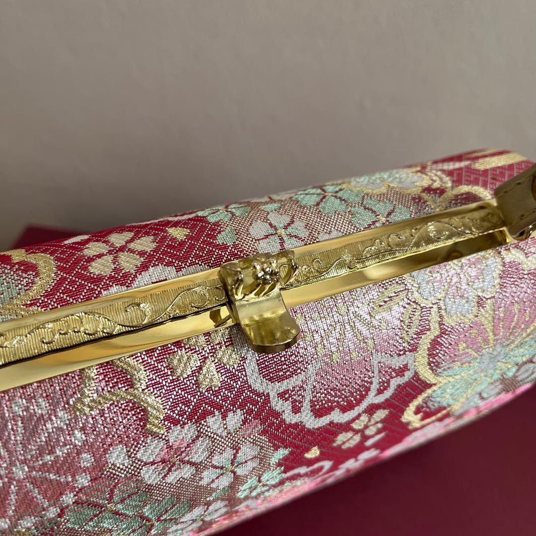 【美品】振袖用バッグ　草履　成人式　振袖　西陣織　正絹　Lサイズ