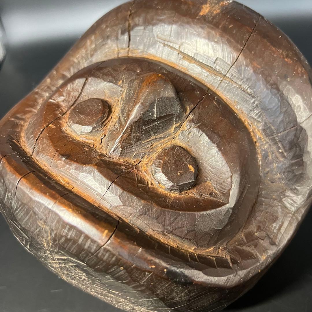 ◎古道具 庵々◎木彫 だるま 木型20cm◎張子型◎江戸時代郷土