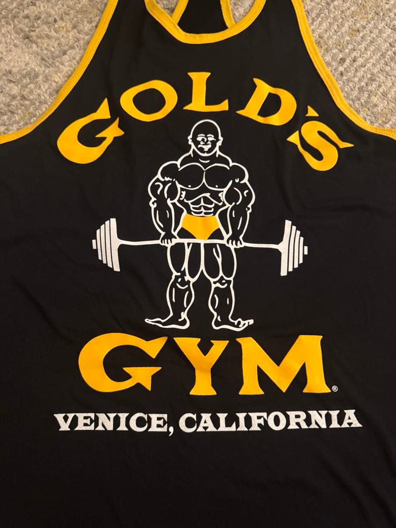 ゴールドジムストリンガータンクトップ LAベニスロゴ入り