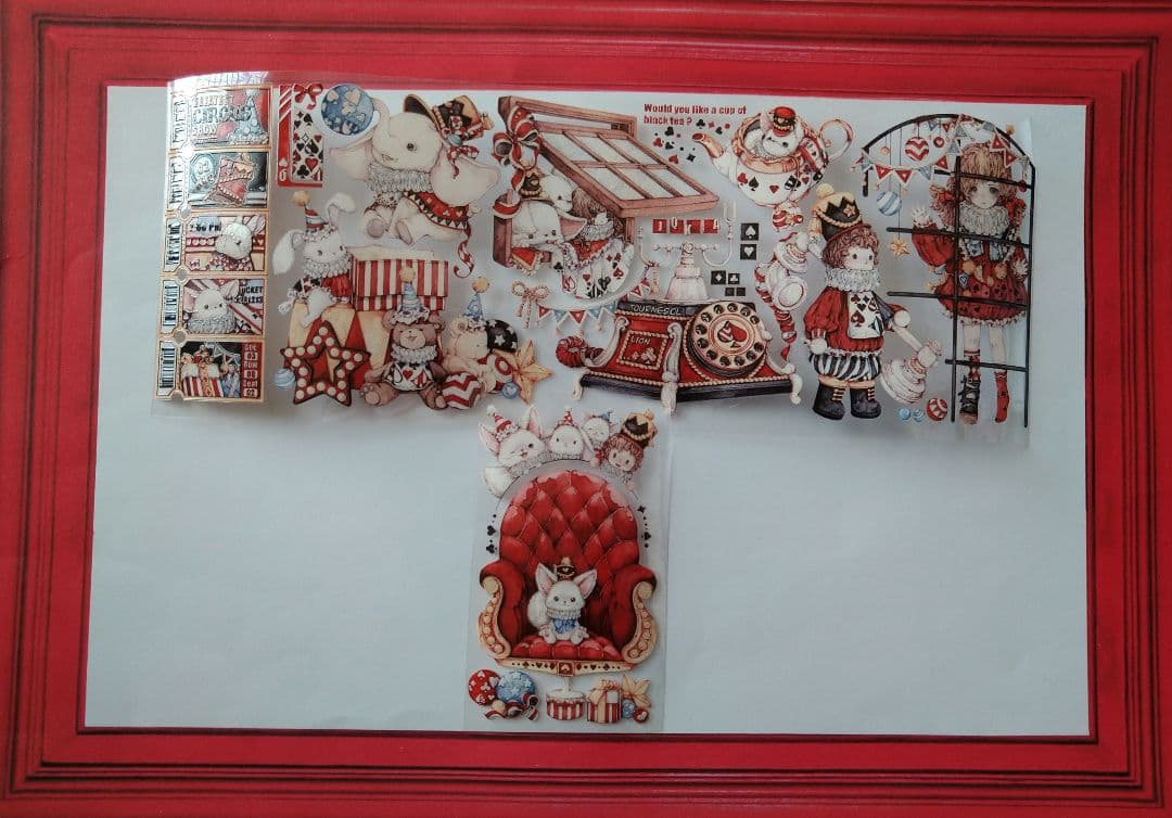 のこり2✩再販✩J20＃狐桃夹子(水晶PET)切り売り 海外人物マステ女の子