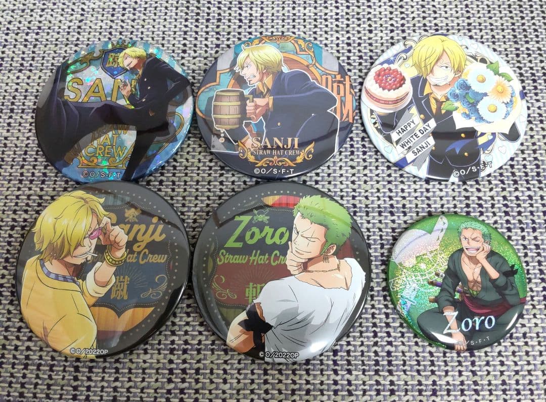 ワンピース 宴 ホワイトデー RED 麦わらストア サンジ ゾロ 缶バッジ
