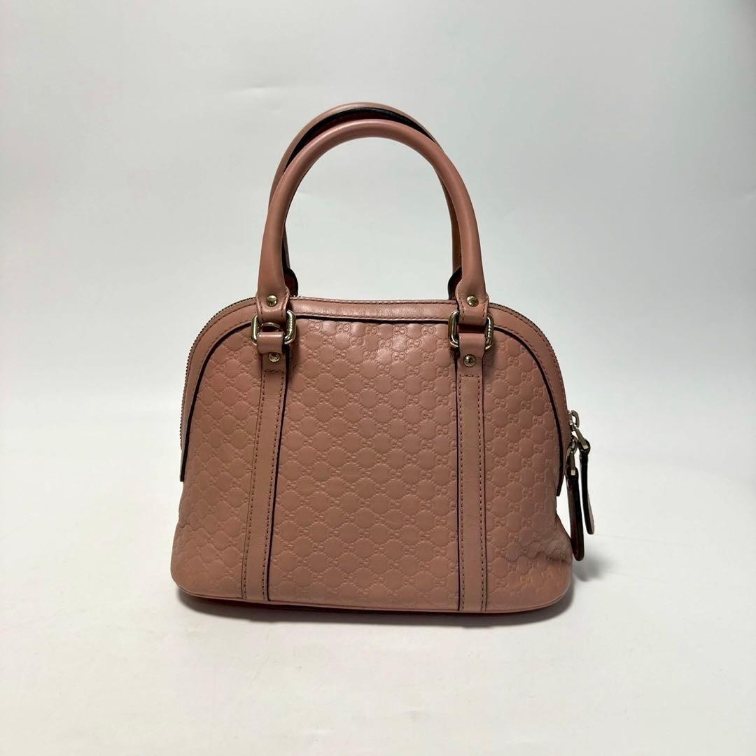 r81【美品】グッチ　GGシマ　レザーピンク　2wayショルダー ハンドバッグ.