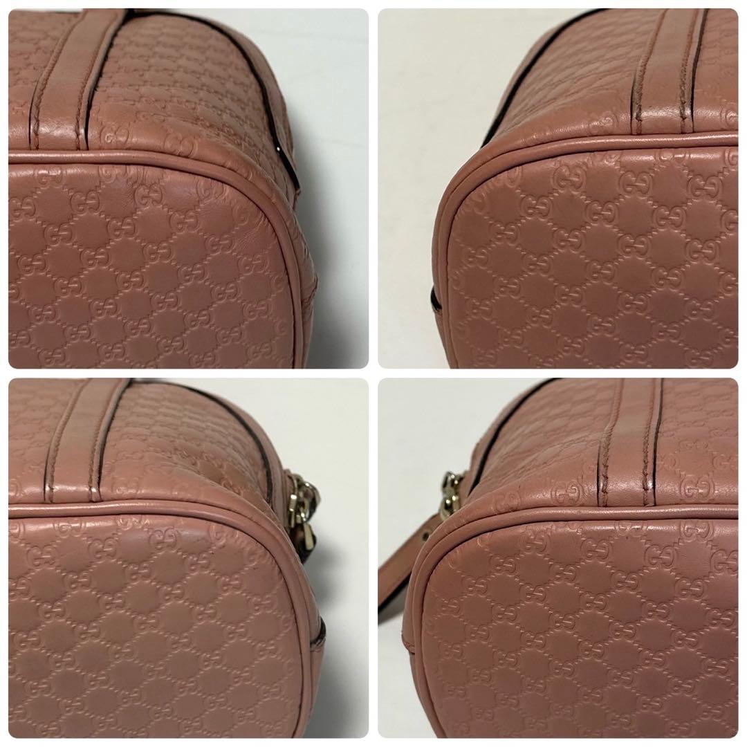 r81【美品】グッチ　GGシマ　レザーピンク　2wayショルダー ハンドバッグ.