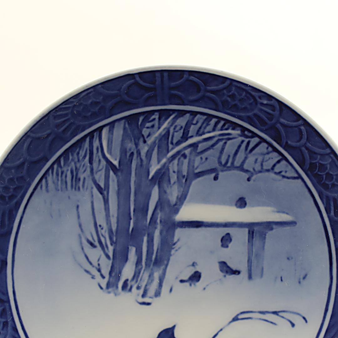 1919年「雪に覆われた庭の小鳥たち」 イヤープレート ロイヤル