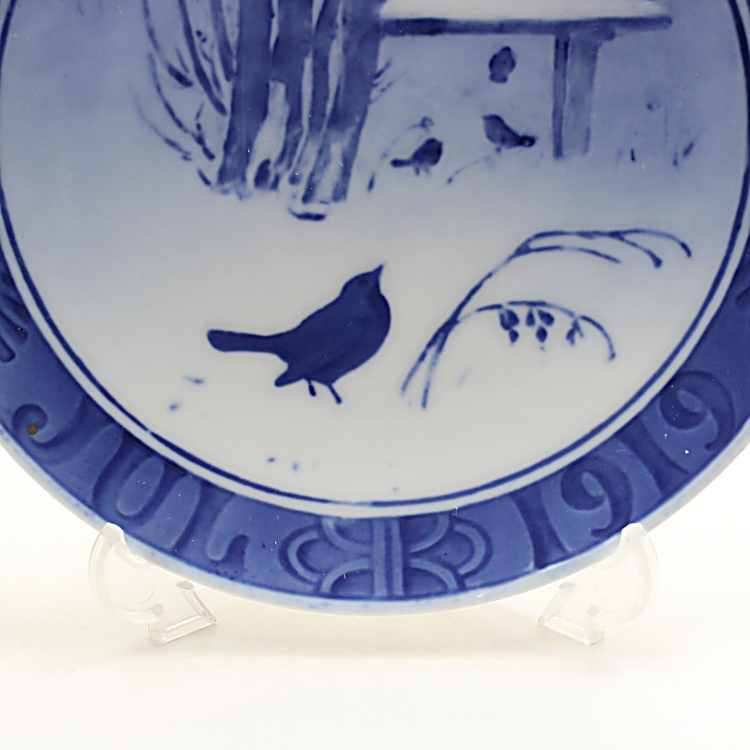 1919年「雪に覆われた庭の小鳥たち」 イヤープレート ロイヤル