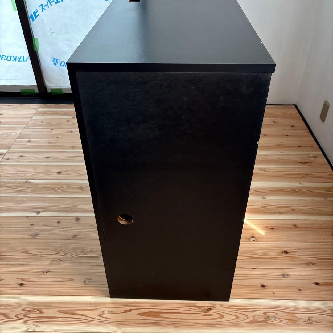 DJ機材用 黒の木製テーブル ターンテーブル台 レジカウンター 中古