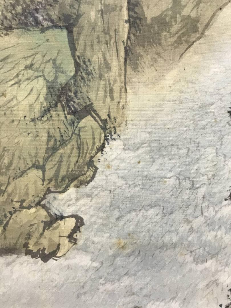 真作/渡辺公観/山水図/谿橋眉月/渓山馬子図/掛軸/名家伝来/AH-714