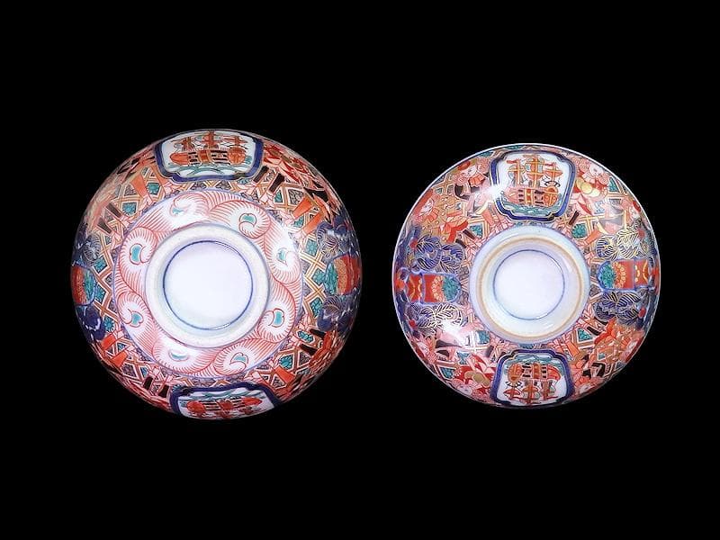 大聖寺伊万里　金襴手　五艘船に南蛮人の図　蓋茶碗　D898AS-CYo