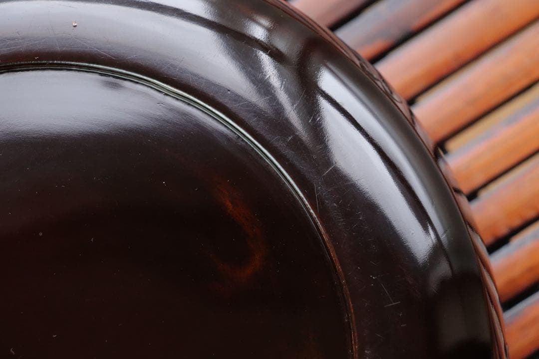 茶道具古い食籠雪輪に梅亀金蒔絵闇蒔絵木製菓子器梨子地漆器亀甲