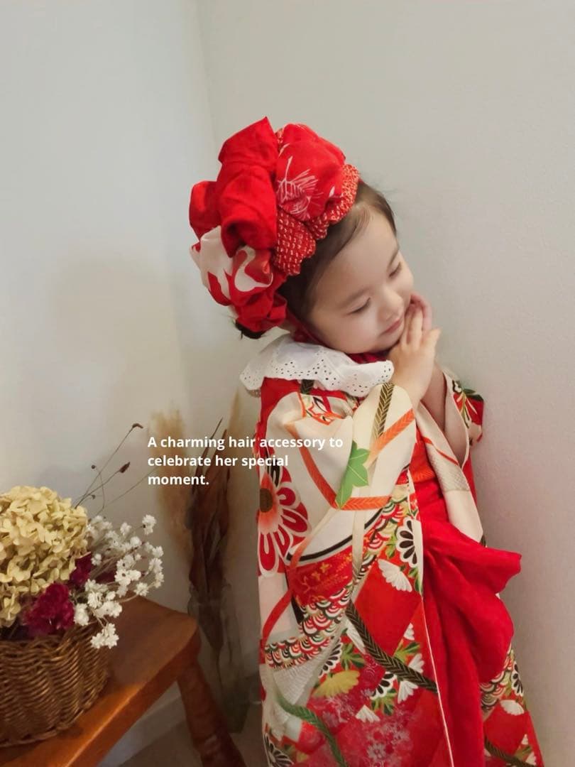 つ*ま様 七五三　七五三髪飾り　ヘッドドレス　着物髪飾り　リメイク髪飾り　022