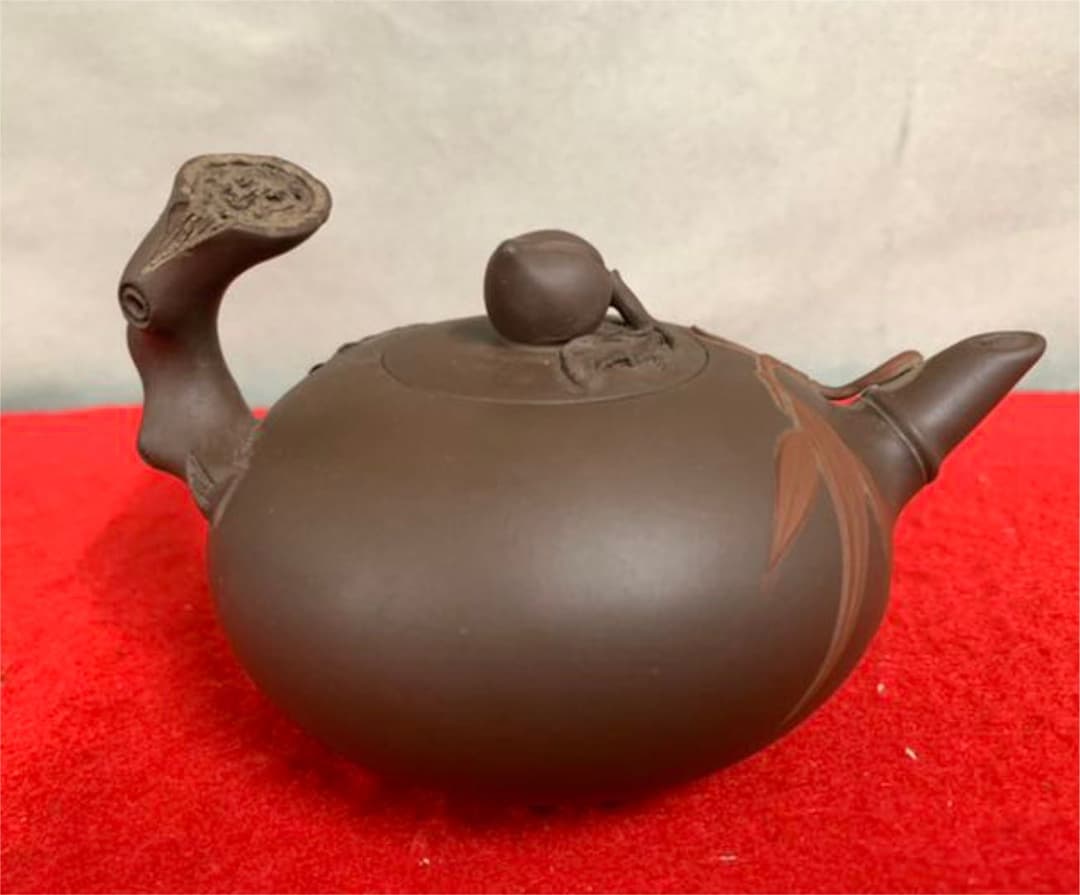 中国紫砂壺•急須•茶道具【萬亞钧 造】在銘；xg9-0